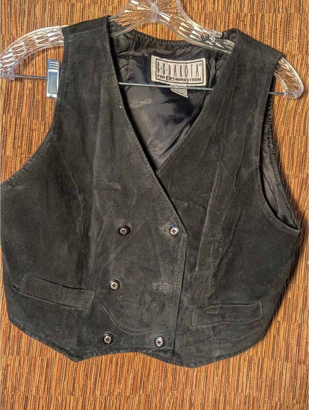 B.B. Dakota Women's Black Leather Vest Size S